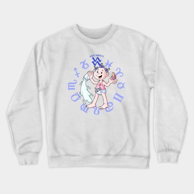 Baby Girl Zodiac Aquarius Crewneck Sweatshirt by robobur